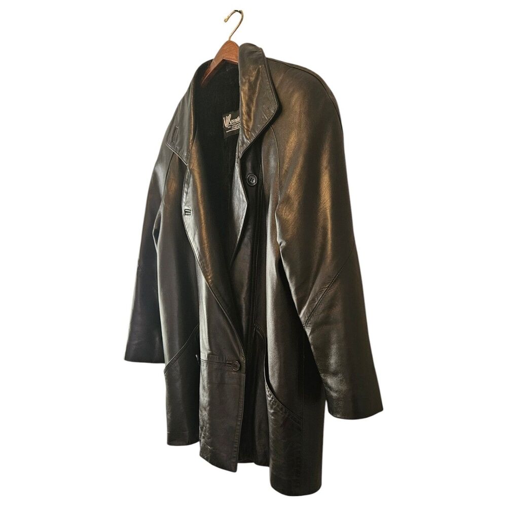 Vtg GSL Rosenthal Furs Leather Mink Lined Jacket Buttery Soft Leather Warm Heavy